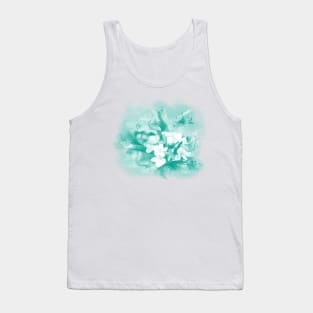 Butterflies and tropical flowers in stunning teal colour Tank Top